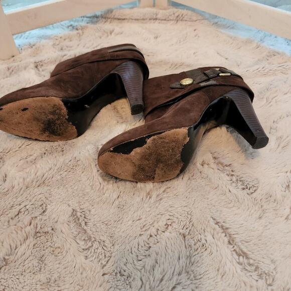 COACH LEATHER / SUEDE BROWN BOOTIES SIZE 8.5 - Picture 12 of 14
